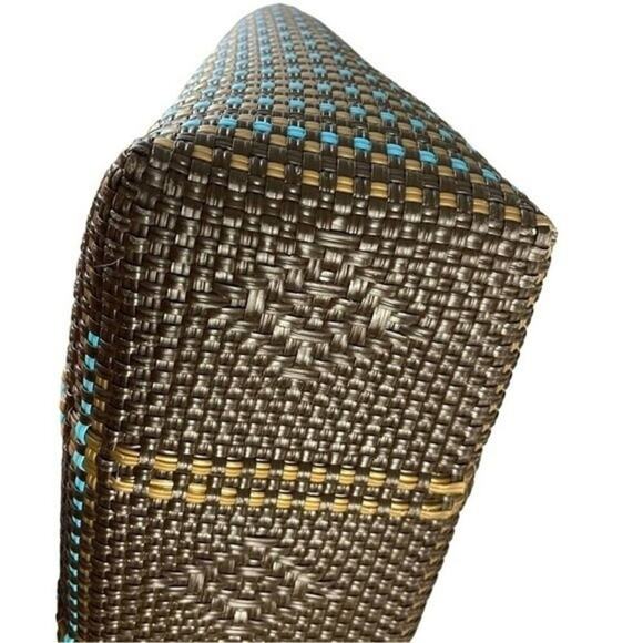 Spring/Summer Woven Tote, shopping, beach, travel, Resort, Turquoise, OS - Picture 7 of 7